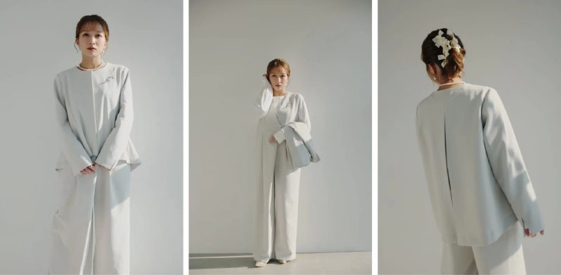 LOOK3. 白のジャケットとオールインワン