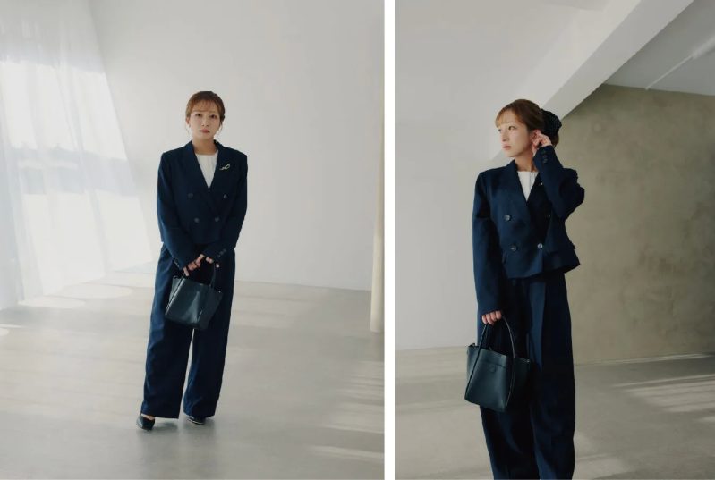 LOOK5. ショートジャケットとワイドパンツ