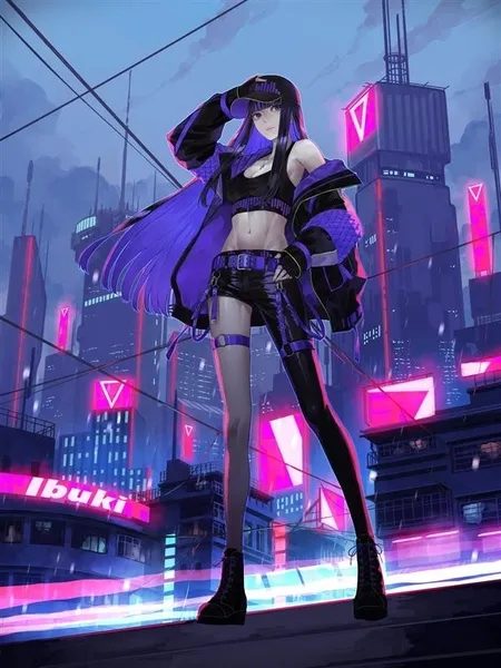 クールな女性キャラクターのイラスト