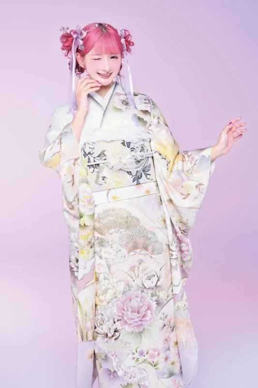 パステルカラーが可愛らしい振袖
